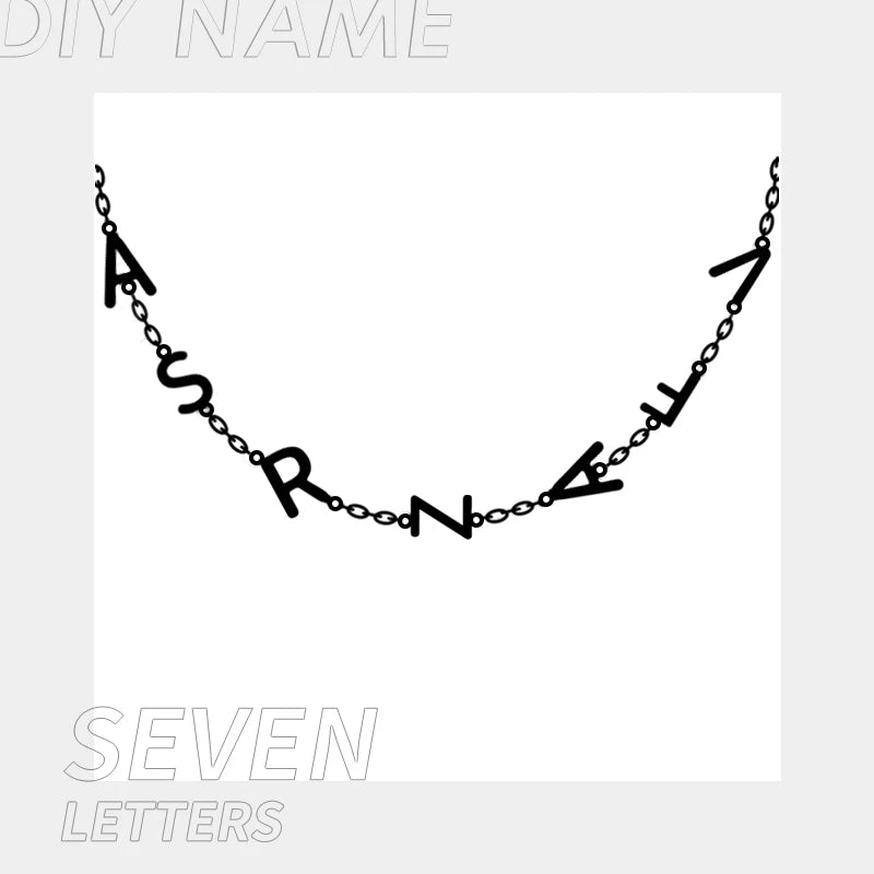 EManco 2025 Pendant Choker Charm Name Necklace 26 Letter Patchwork Custom Letter Name Necklace Women Fine Jewelry