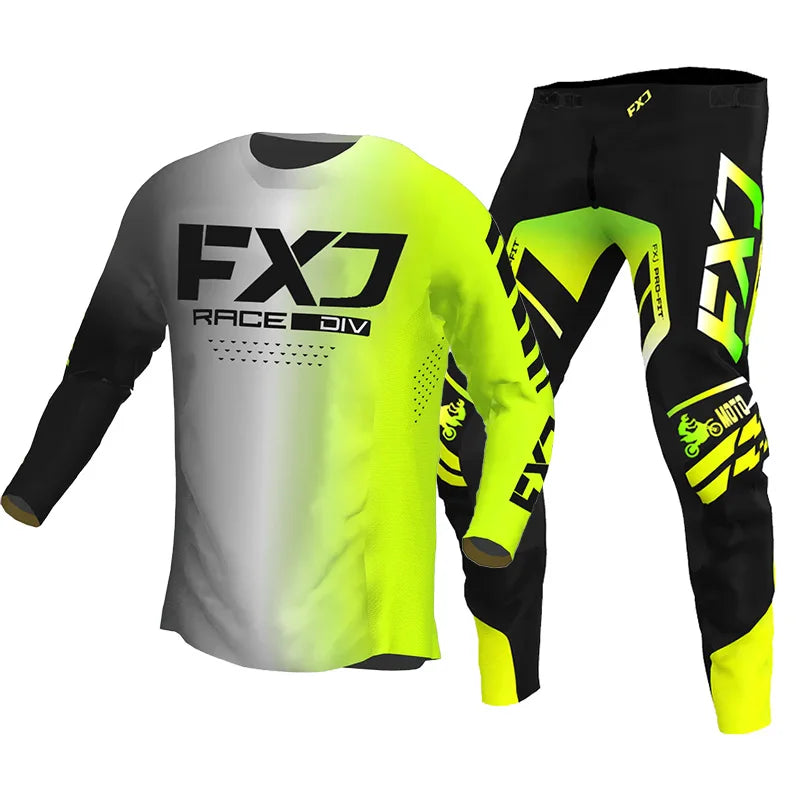 Enduro suit Motocross Jersey Pant Kits Off-road pink yellow blue mx mtb cross Motorcycle Mens Kits Women's white green red black