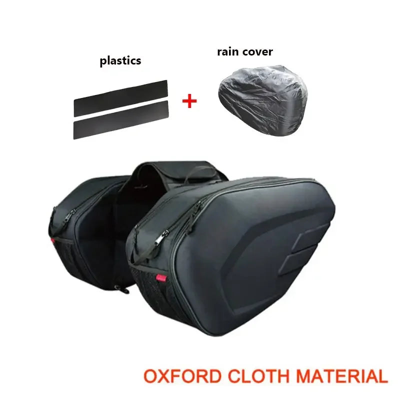 Newest Motorcycle Waterproof Racing Race Moto Helmet Travel Bags Suitcase Saddlebags + One Pair of Raincoat+Plastics