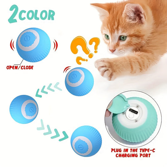 1PC Electric Rolling Ball Cat Toy, Interactive And Fun Pet Smart Rotating Ball Chasing Toy For Training And Gaming