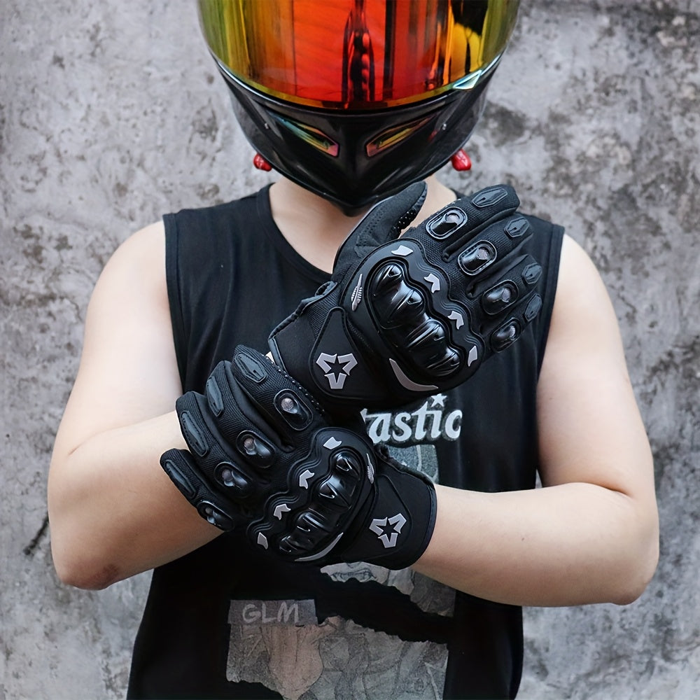 Summer Breathable Full Finger Motorcycle Gloves Non-slip Wear-resistant Motocross Racing Gloves Touch Screen for Moto Biker Gloves, Vemar