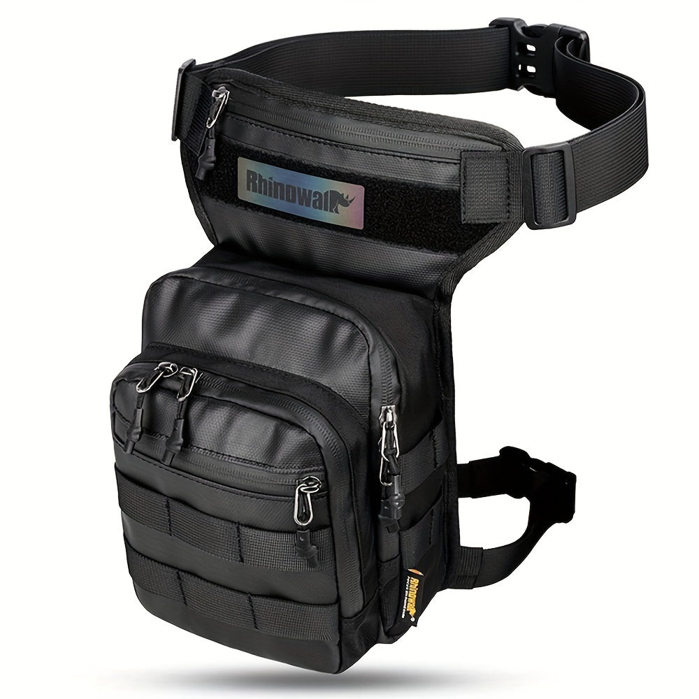 Black Motorcycle Drop Leg Bag Motor Waist Bag 3L Thigh Belt Hip Bum Motorbike Cycling Outdoor Riding Hiking Climbing Travel Cell/Mobile Phone Purse Fanny Pack Bag Multifunction Chest Bag Shoulder Bag