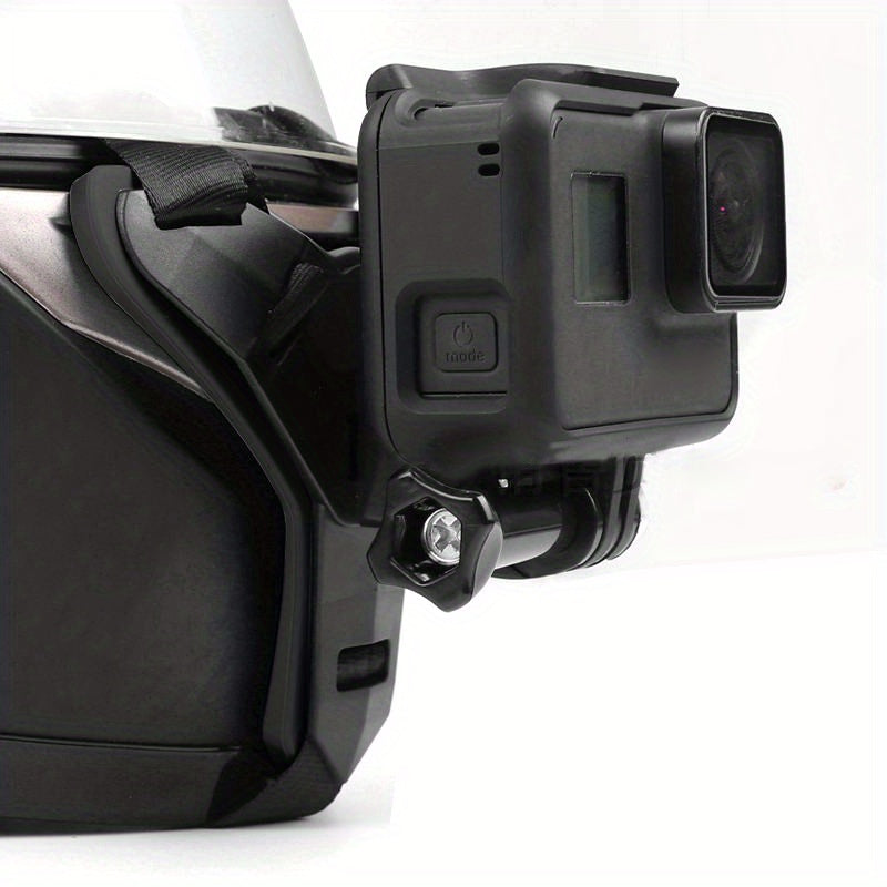 Secure Your GoPro Hero 11 10 9 8 7 and DJI Osmo Action Insta360 Action Camera with this Motorcycle Helmet Strap Mount Front Chin Stand Holder!