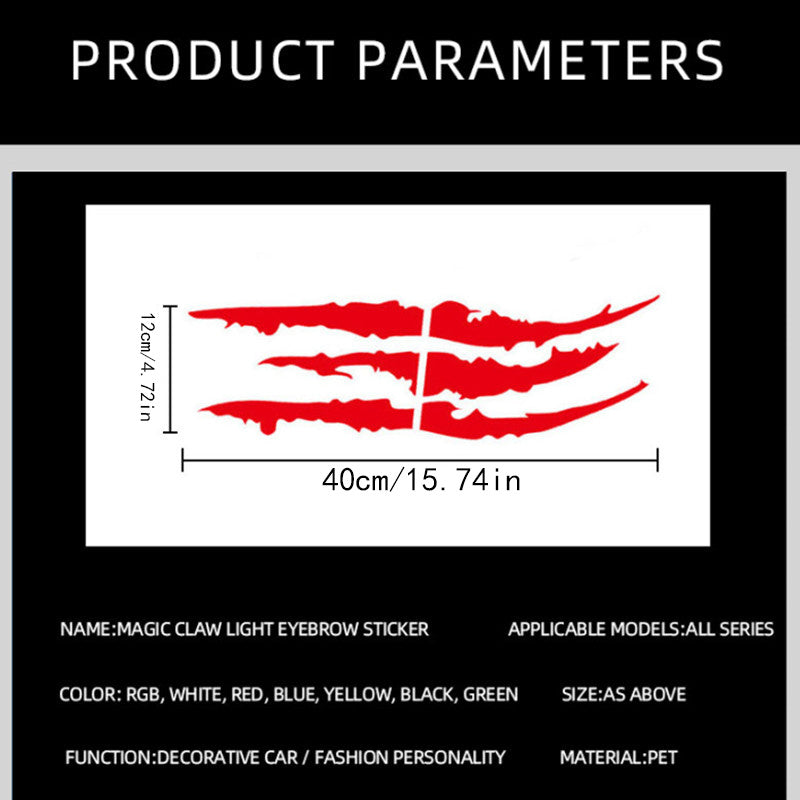 Motorcycle Car Sticker Universal Monster Claw Scratched Stripe Decal Marker Reflective Waterproof Moto Decoration Accessories