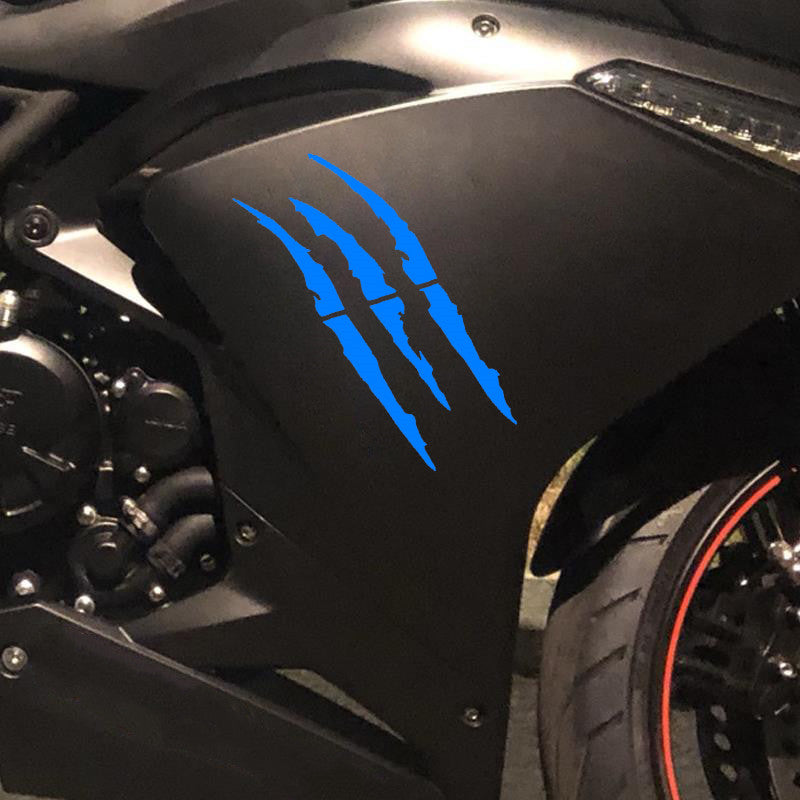 Motorcycle Car Sticker Universal Monster Claw Scratched Stripe Decal Marker Reflective Waterproof Moto Decoration Accessories