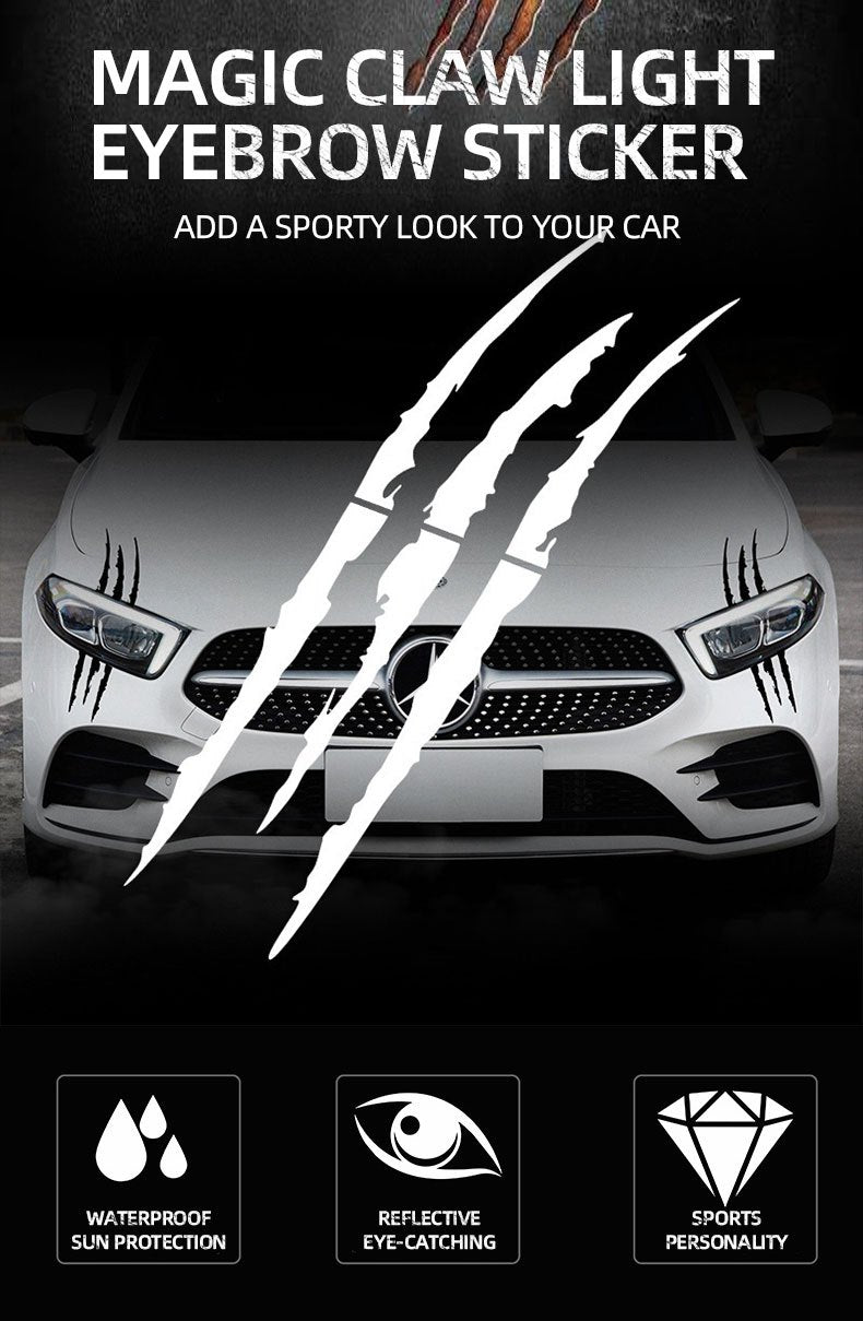 Motorcycle Car Sticker Universal Monster Claw Scratched Stripe Decal Marker Reflective Waterproof Moto Decoration Accessories