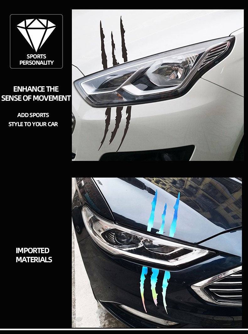 Motorcycle Car Sticker Universal Monster Claw Scratched Stripe Decal Marker Reflective Waterproof Moto Decoration Accessories