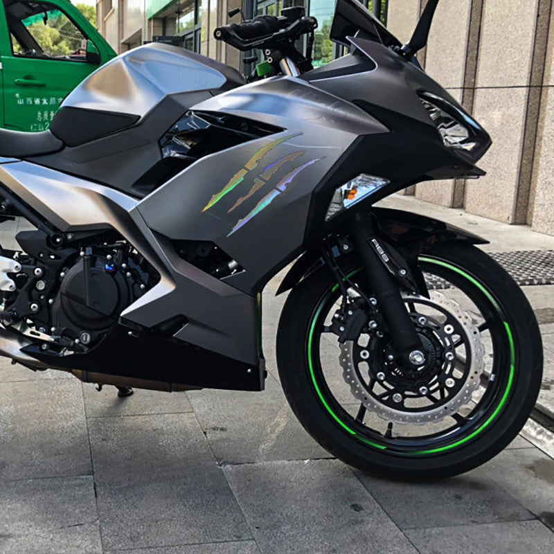 Motorcycle Car Sticker Universal Monster Claw Scratched Stripe Decal Marker Reflective Waterproof Moto Decoration Accessories