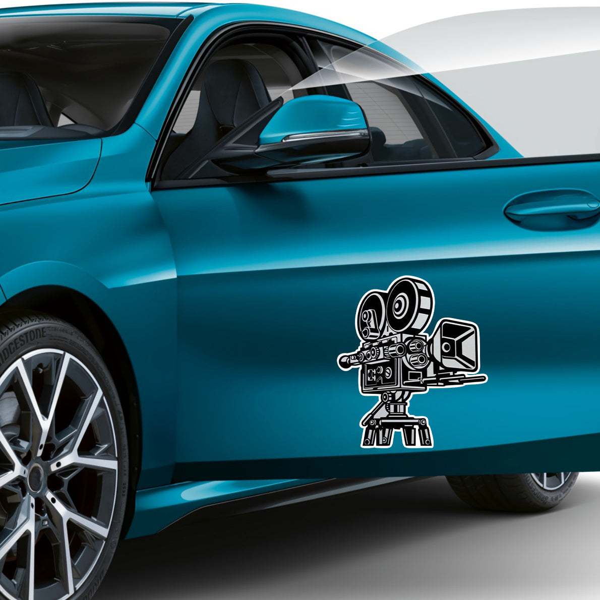 Retro Camera Wall Decal Cinema Video Film Decor Car Stickers For Laptop Water Bottle Car Truck Van SUV Motorcycle Vehicle Paint Window Decals Auto Accessories