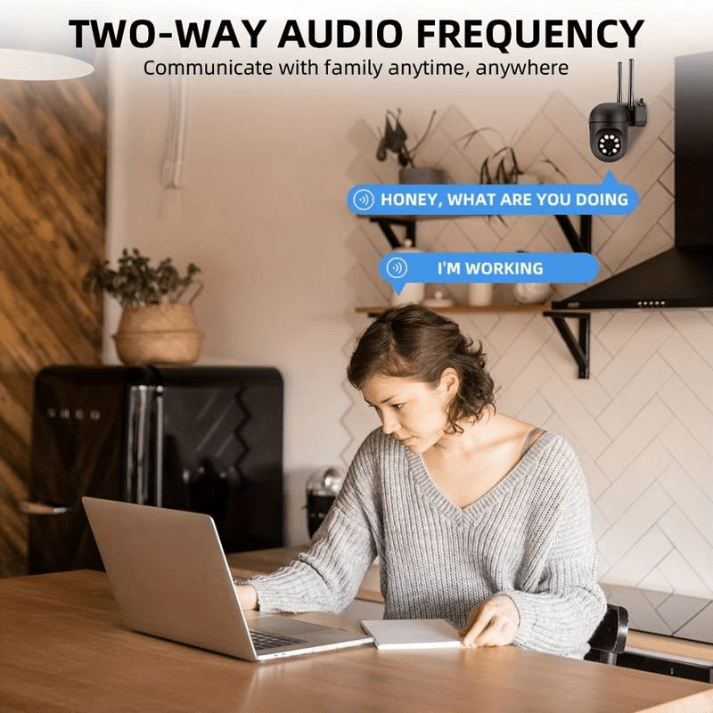 1pc Wireless Security Camera, 2MP 1080P PTZ IP Camera With 350-Degree Horizontal & 90-Degree Vertical Rotation, 2.4G WiFi, Automatic Tracking Alarm, Two-Way Voice, Color Night Vision With Floodlight AI Sports, Smart Home Surv