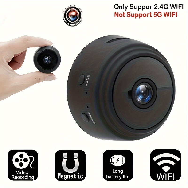 Smart 2.4Ghz WiFi Security Camera: Remote Viewing, Wireless, USB Charging, Suitable for Office, Restaurant, Renovation, Dry, Indoor Use