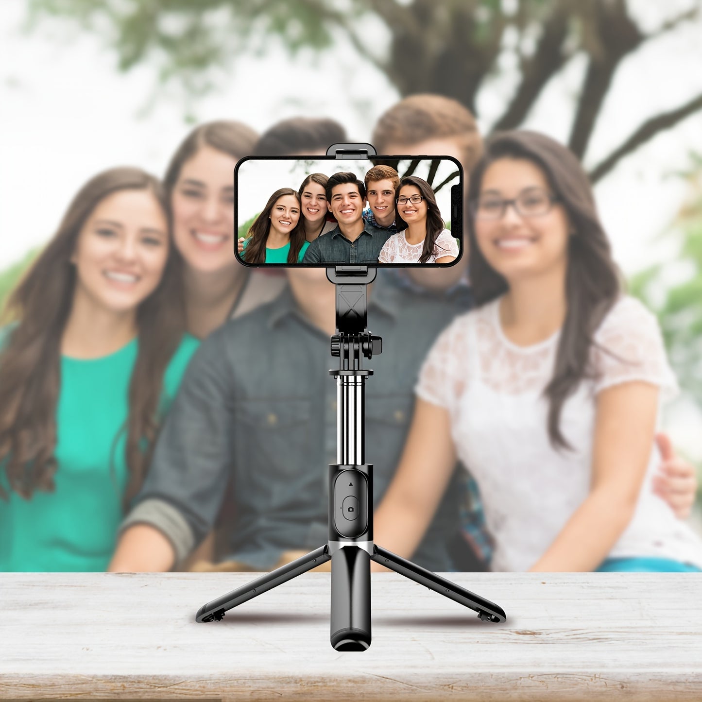 101.6cm Phone Selfie Stick Tripod, Extendable Selfie Stick All-in-One Smartphone Tripod Stand with Wireless Remote 360° Rotation