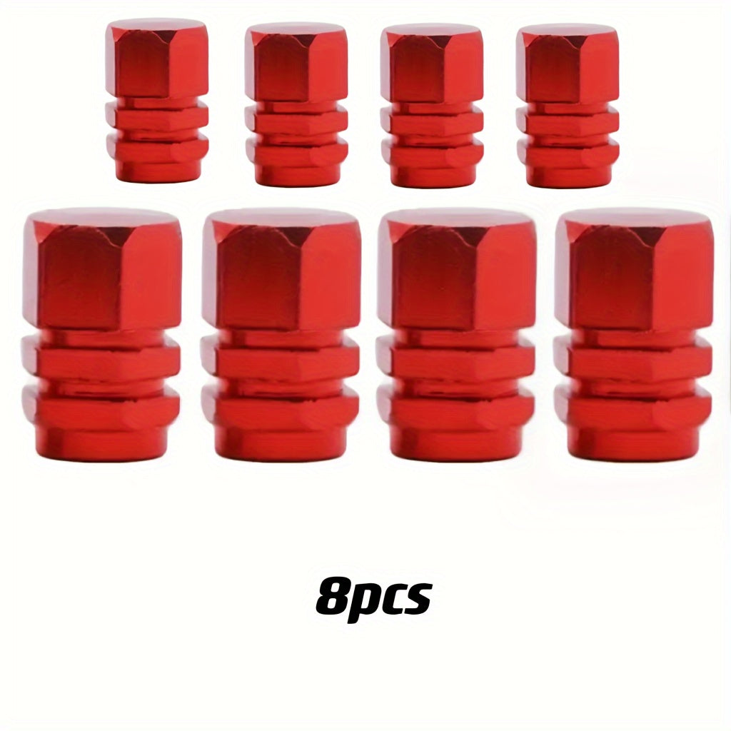 Aluminum Tire Valve Stem Caps - Durable, Dustproof, Easy to Install - 4/8/12 Pcs Fashion Accessories for Car, Motorcycle, Truck, Bicycle Valve Caps