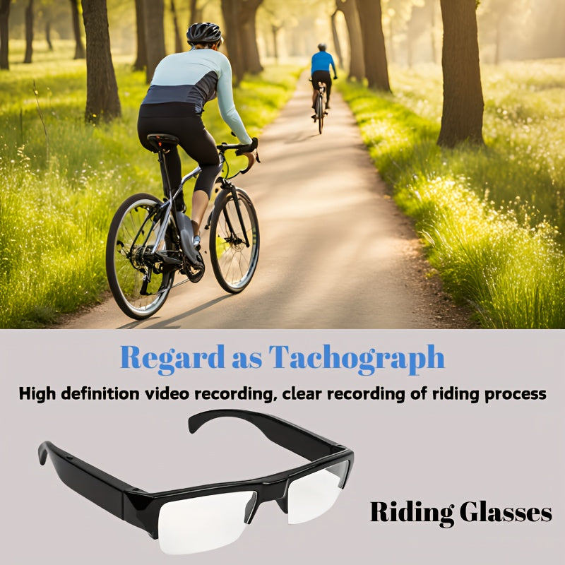 1080HD Video Smart Glasses with 64GB Body Camera Anti-Glare Lenses
