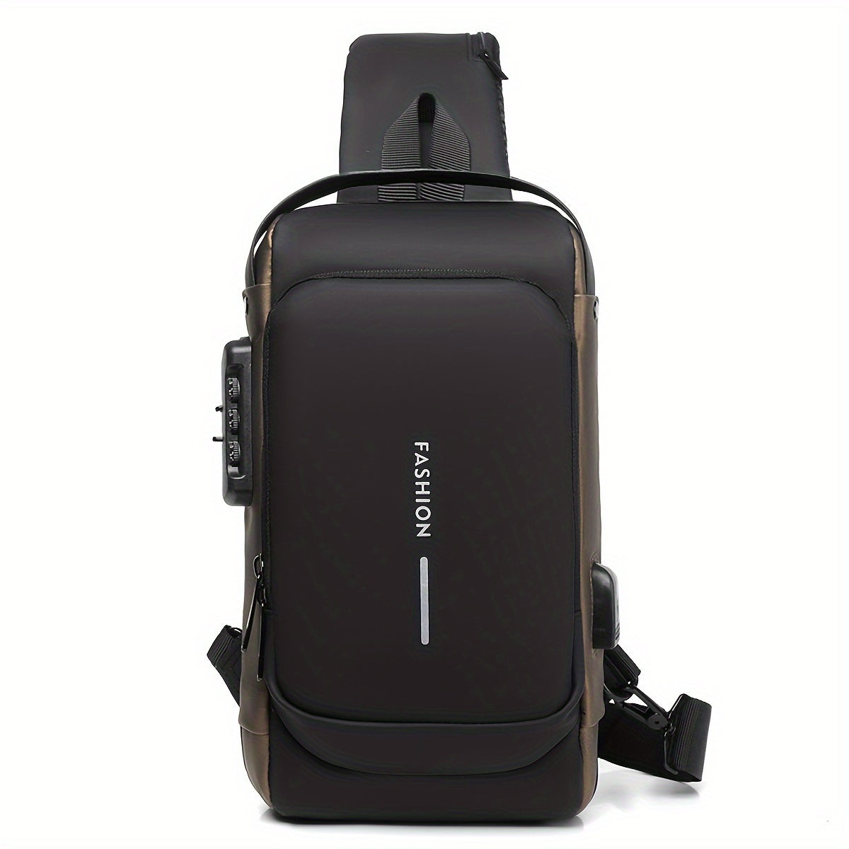 Men's Anti-Theft Password Lock Chest Bag - Fashionable Motorcycle and Leisure Sports Crossbody Bag, Durable Fabric, Adjustable Shoulder Strap