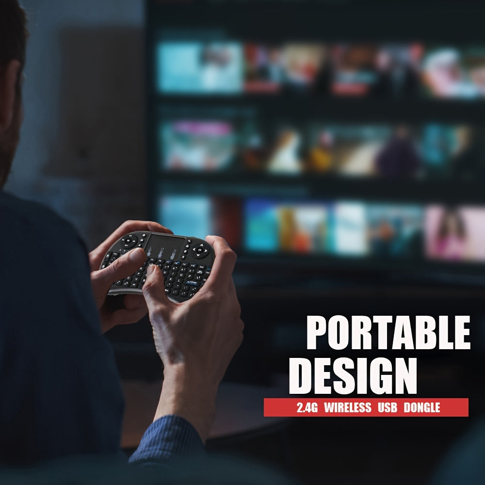 Plug & Play 2.4G Mini Wireless Keyboard With Touchpad - Ideal For Android Tv Box, For Smart Tv, Projector, Ps3, And More!