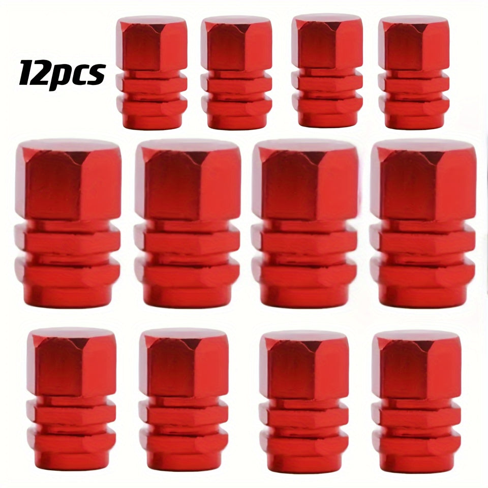 Aluminum Tire Valve Stem Caps - Durable, Dustproof, Easy to Install - 4/8/12 Pcs Fashion Accessories for Car, Motorcycle, Truck, Bicycle Valve Caps