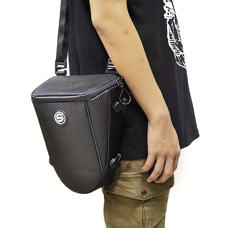 STAR FIELD KNIGHT Motorcycle Rear Seat Bag, Waterproof Multifunctional ATV Tail Bag with Large Capacity, Rainproof Riding Companion Crossbody Bag with Detachable Rain Cover