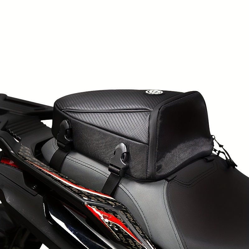 STAR FIELD KNIGHT Motorcycle Rear Seat Bag, Waterproof Multifunctional ATV Tail Bag with Large Capacity, Rainproof Riding Companion Crossbody Bag with Detachable Rain Cover