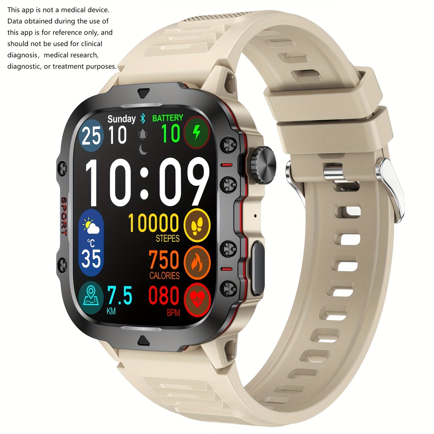 Purspo Outdoor Smartwatch (Answer/Make Calls), 4.98cm Smart Watch For IPhone And Android Phones, Waterproof Sport Watch With Lock-Screen/100+Sport Modes/Long Battery Life/Weather Forecast/Alarm Clock/ Good Gifts For Sportsmen