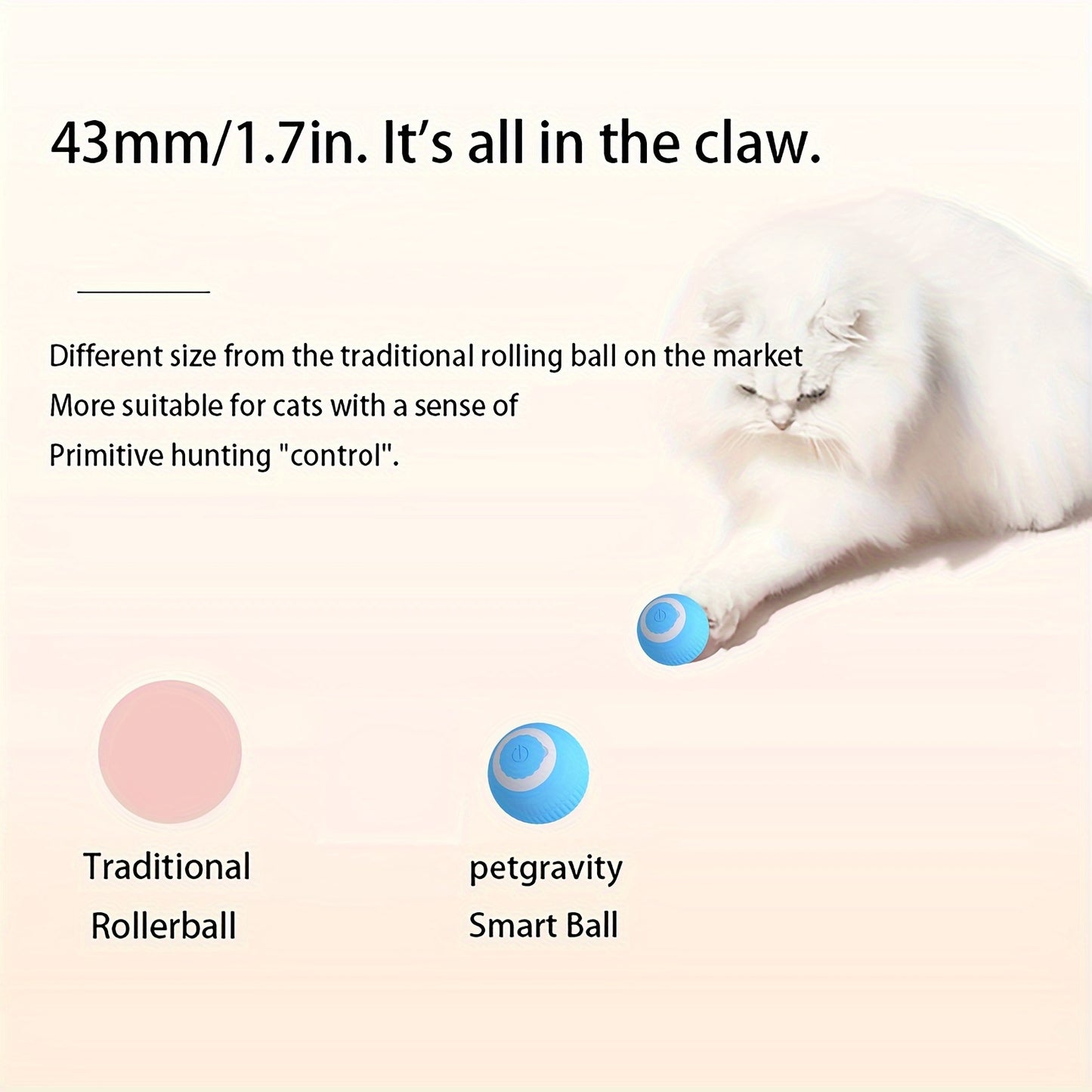 1PC Electric Rolling Ball Cat Toy, Interactive And Fun Pet Smart Rotating Ball Chasing Toy For Training And Gaming