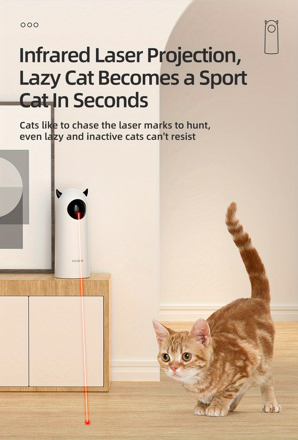 Automatic Laser Light Pet Toy - Interactive, Smart for Cats, No Battery Included