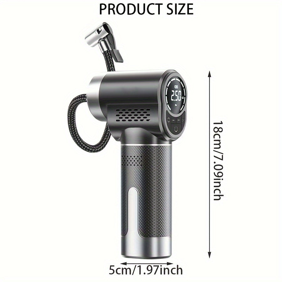 150PSI Handheld Air Compressor Electric Wireless Portable Tire Inflator Pump Digital Display LED Lighting, For Car Motorcycle Bicycle Balls