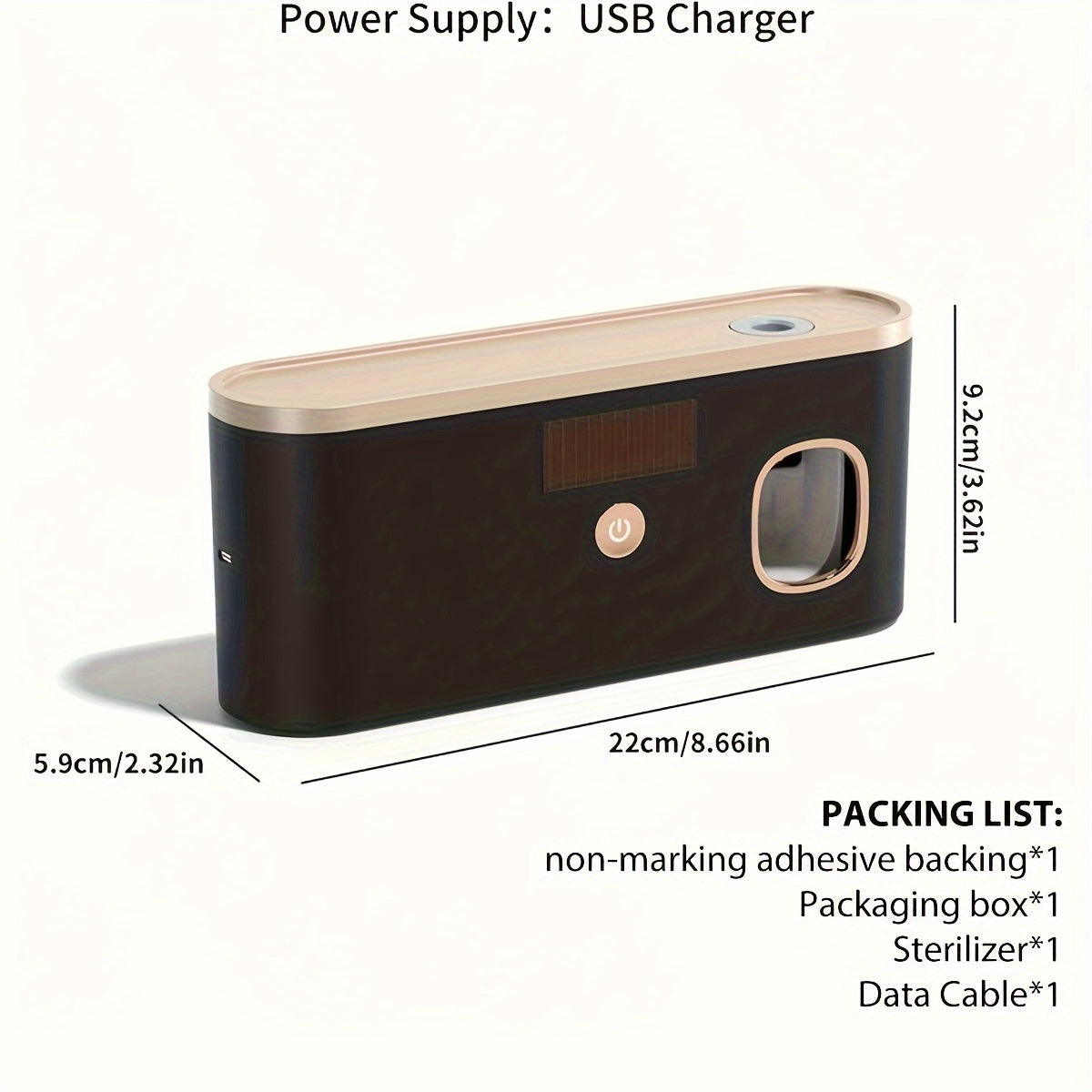 1pc Smart Toothbrush Sanitizer Holder with UV Sterilization, Wall-Mounted Non-Drilling Toothbrush Organizer, Mold Eliminator, Unscented, USB Rechargeable Lithium Battery, 1200mAh Capacity