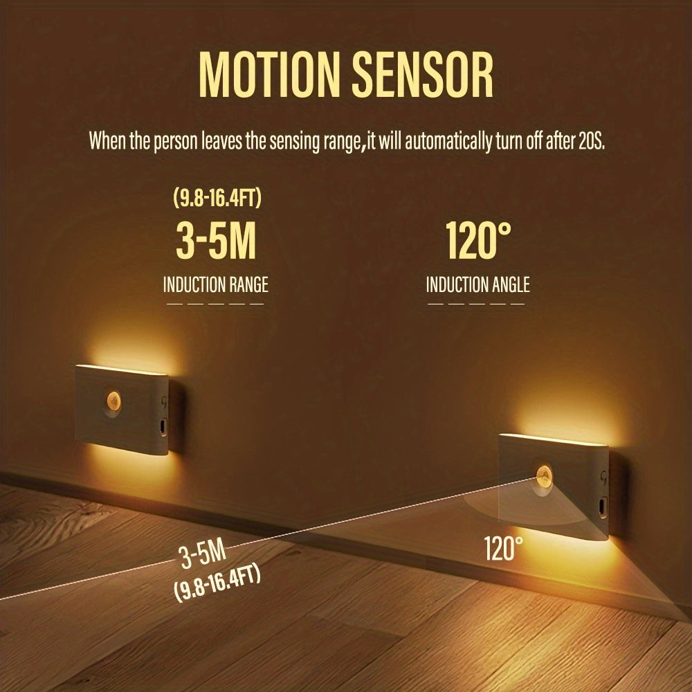 LED Smart Sensor Night Light Outdoor, Wireless USB Rechargeable Sensor Wall Light With Motion Sensor, Upper And Lower Glow To Protect Your Eyes Suitable For Outdoor Indoor, Gazebo, Patio, Bedroom, Hallway, Cabinet, Bathroom (