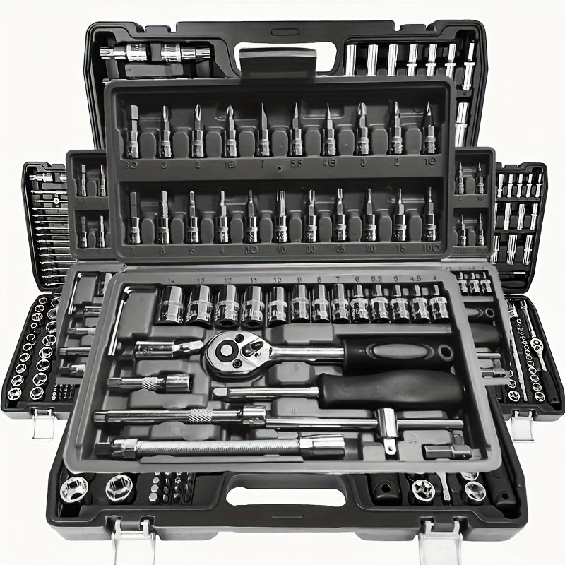 1pc, Complete Car Repair Tool Set - Durable Carbon Steel, Multifunctional Car and Motorcycle Maintenance Set, Including Ratchet Wrench and Screwdriver Mechanic Tool Set Car Repair Tool Kit