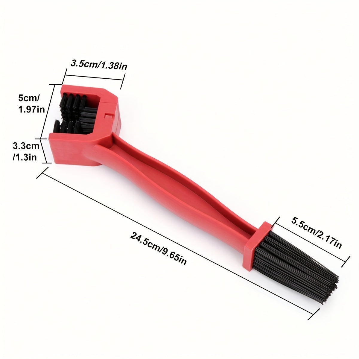 1pc Red Bicycle Chain Brush: Get Your Chain Cleaned Quickly and Easily with this Three-Sided Motorcycle Square Head Brush!