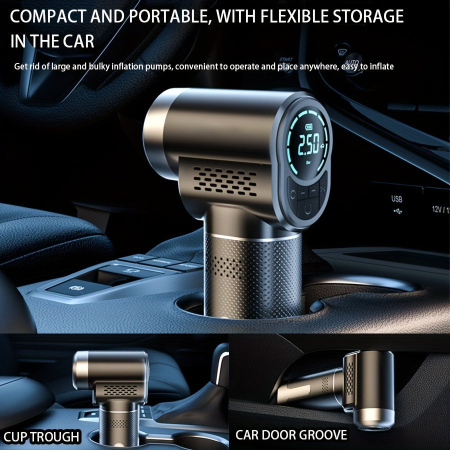 150PSI Handheld Air Compressor Electric Wireless Portable Tire Inflator Pump Digital Display LED Lighting, For Car Motorcycle Bicycle Balls