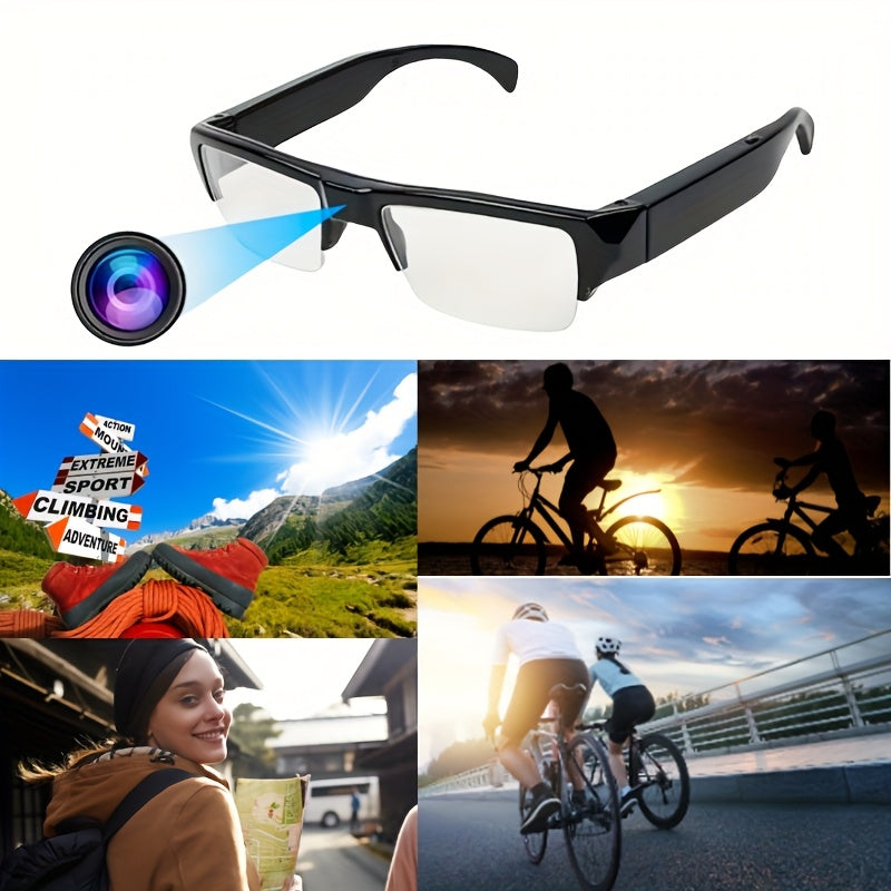 1080HD Video Smart Glasses with 64GB Body Camera Anti-Glare Lenses