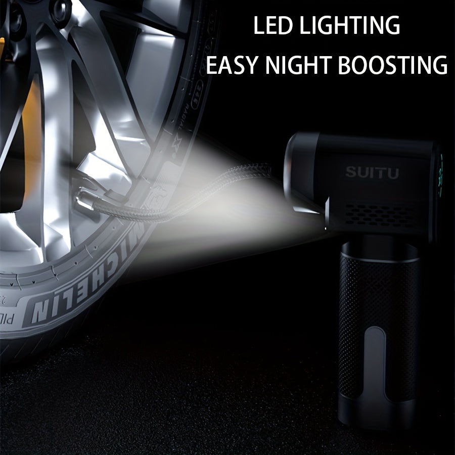 150PSI Handheld Air Compressor Electric Wireless Portable Tire Inflator Pump Digital Display LED Lighting, For Car Motorcycle Bicycle Balls