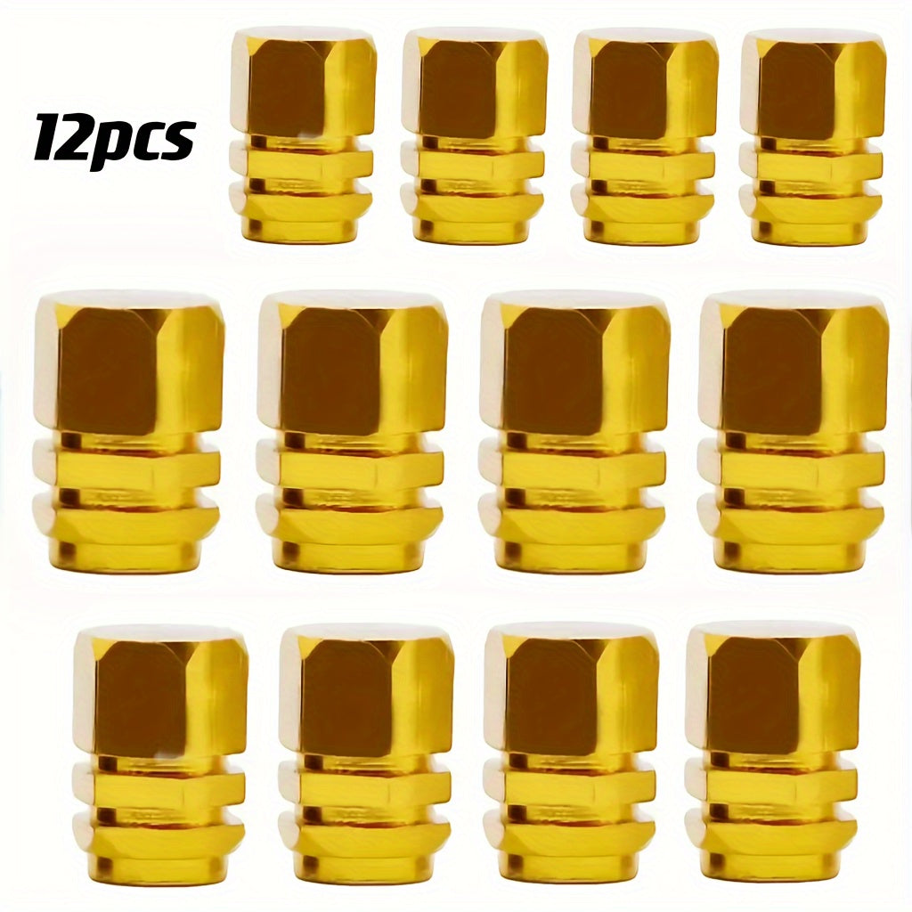 Aluminum Tire Valve Stem Caps - Durable, Dustproof, Easy to Install - 4/8/12 Pcs Fashion Accessories for Car, Motorcycle, Truck, Bicycle Valve Caps