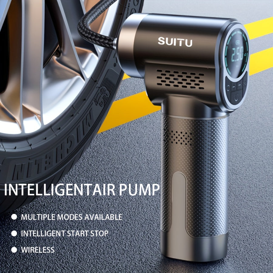 150PSI Handheld Air Compressor Electric Wireless Portable Tire Inflator Pump Digital Display LED Lighting, For Car Motorcycle Bicycle Balls