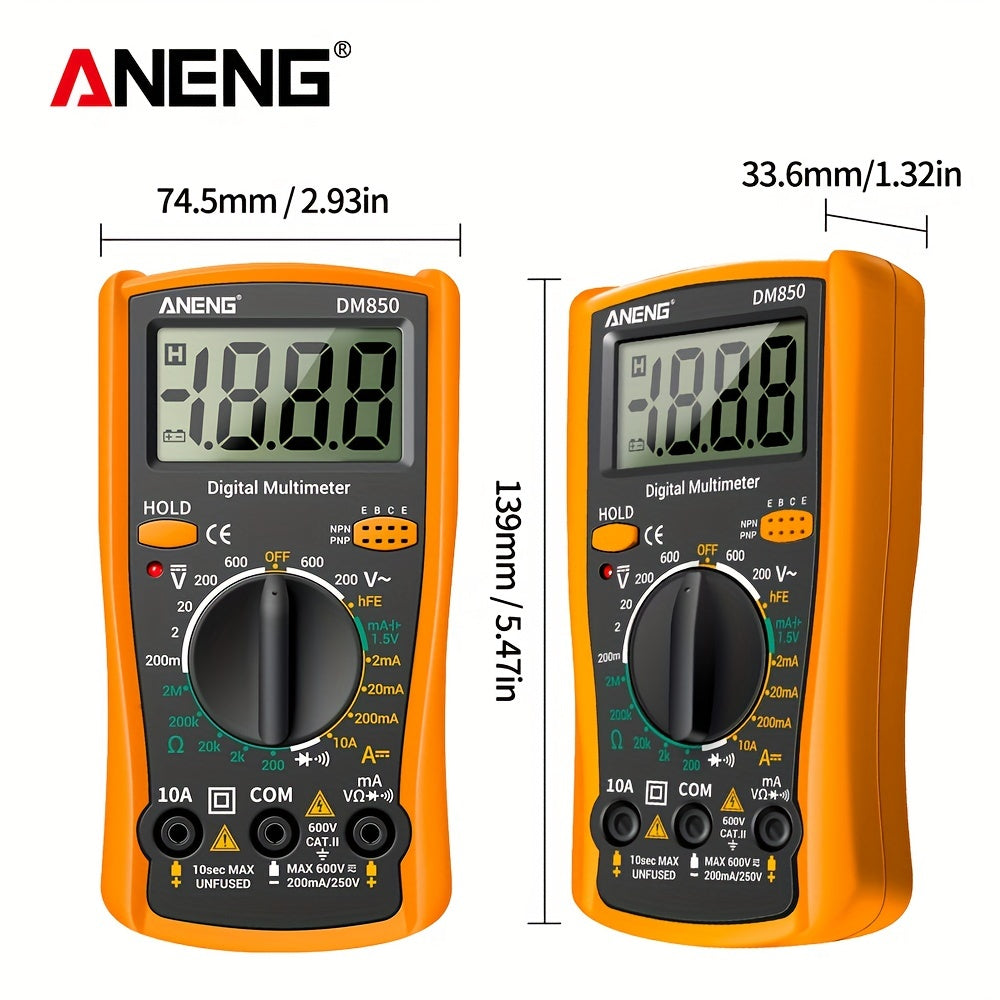 DM850 Automatic Professional Digital Multimeter 1999 Counts Auto AC/DC Voltage Tester Ohm Current Ammeter Detector Tool