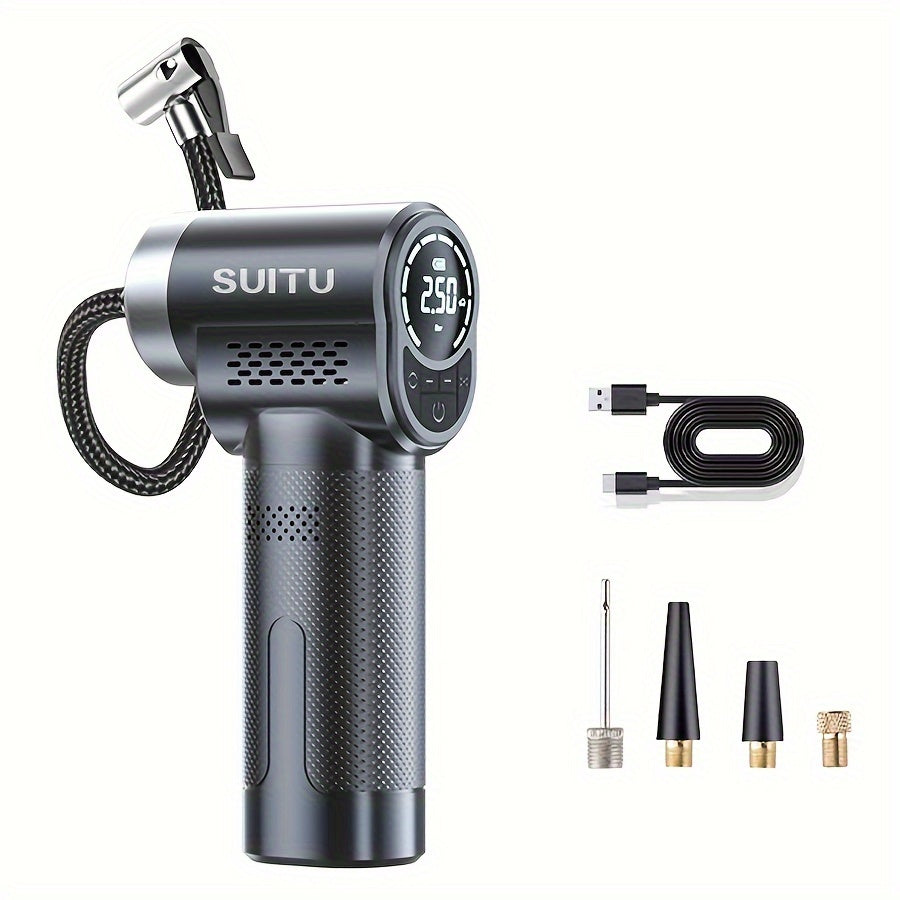 150PSI Handheld Air Compressor Electric Wireless Portable Tire Inflator Pump Digital Display LED Lighting, For Car Motorcycle Bicycle Balls