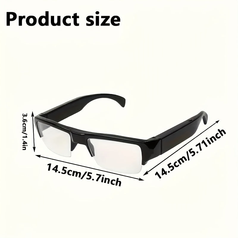 1080HD Video Smart Glasses with 64GB Body Camera Anti-Glare Lenses