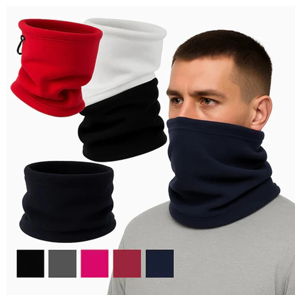 Motorcycle Warm Scarf Fleece Ski Mask Windproof Polar Fleece Cycling Drawstring Thickened Autumn Winter Unisex Face Cover