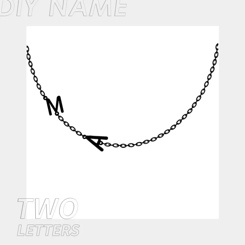 EManco 2025 Pendant Choker Charm Name Necklace 26 Letter Patchwork Custom Letter Name Necklace Women Fine Jewelry