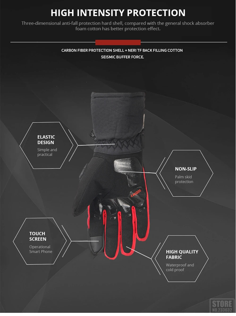 Motorcycle Gloves Windproof Waterproof Guantes Moto Men Motorbike Riding Gloves Touch Screen Moto Motocross Gloves Winter