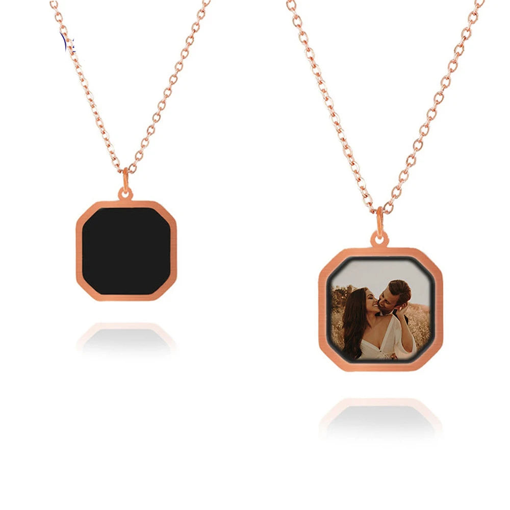 Custom Photo Necklace with Hidden Picture Heat Activated Temperature Change Magic Necklace Gift Jewelry