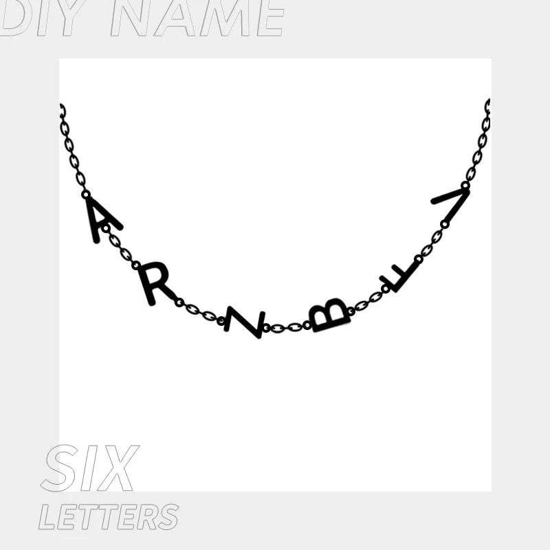 EManco 2025 Pendant Choker Charm Name Necklace 26 Letter Patchwork Custom Letter Name Necklace Women Fine Jewelry