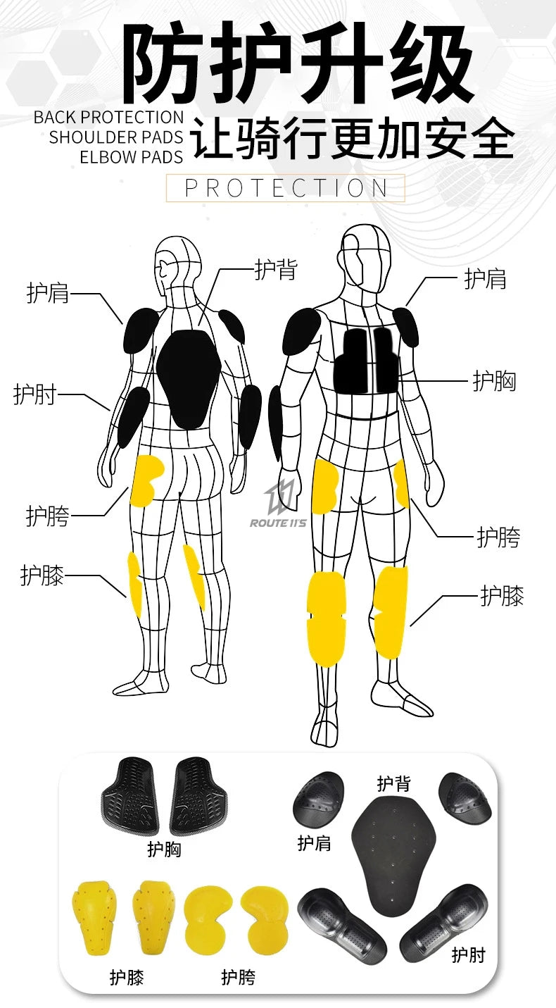 GHOST RACING Motorcycle Jacket Protective Gear Motorbike Riding moto jacket Waterproof windproof Moto Clothing Motorcycle Suits