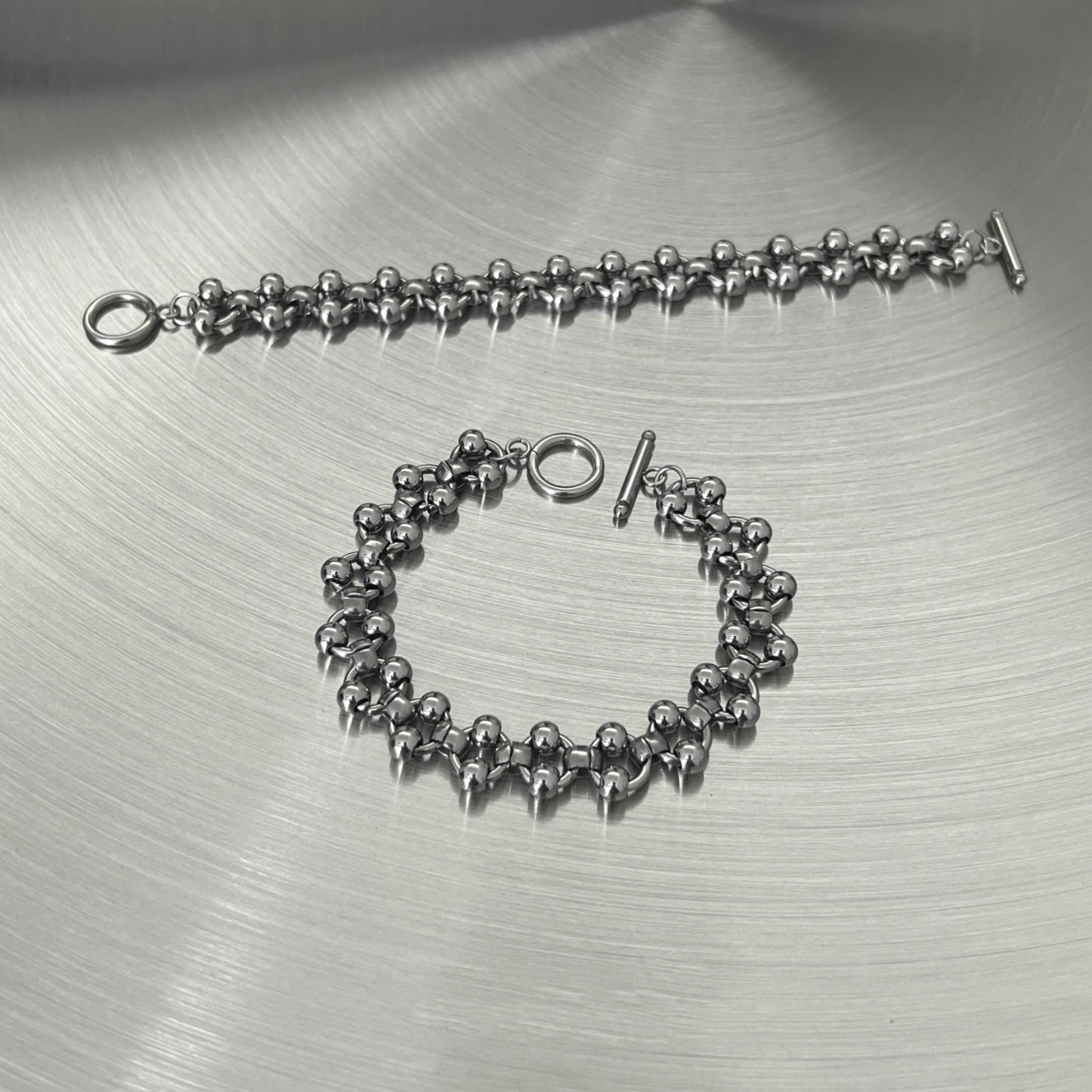 VAF 17/19/21CM Heavy Industry Punk Hollow Steel Bead Bracelet Width 13.5mm Stainless Steel Men's Non-fading Hip-hop Jewelry