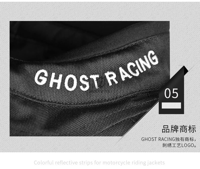 GHOST RACING Motorcycle Jacket Protective Gear Motorbike Riding moto jacket Waterproof windproof Moto Clothing Motorcycle Suits