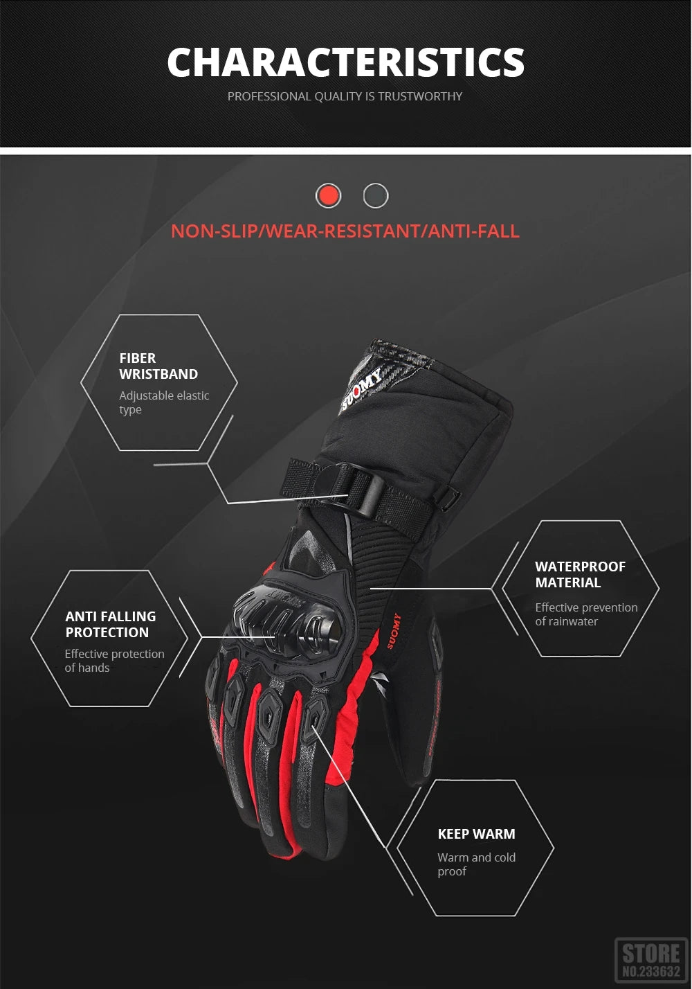 Motorcycle Gloves Windproof Waterproof Guantes Moto Men Motorbike Riding Gloves Touch Screen Moto Motocross Gloves Winter