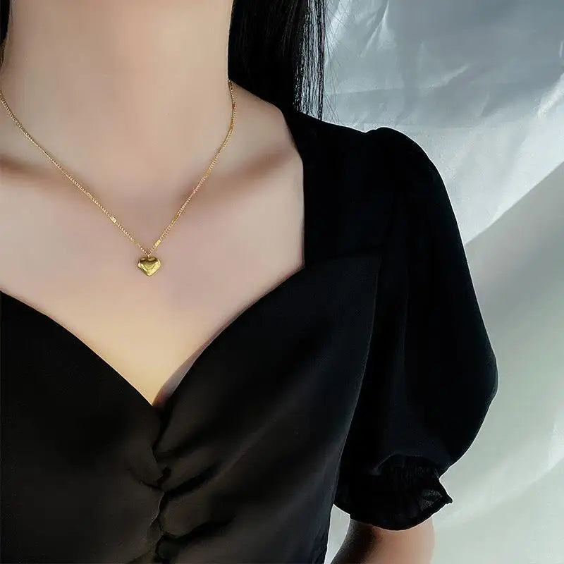 316L Stainless Steel Gold Color Love Heart Necklaces for Women Chokers 2023 Trend Fashion Festival Party Gift Jewelry