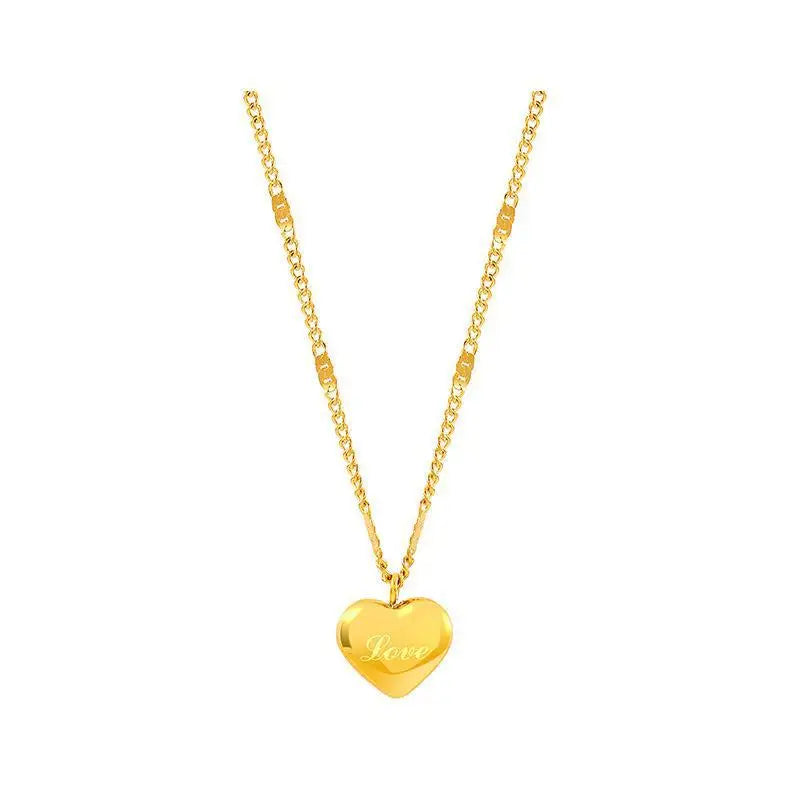316L Stainless Steel Gold Color Love Heart Necklaces for Women Chokers 2023 Trend Fashion Festival Party Gift Jewelry